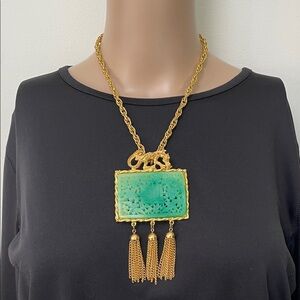 Hattie Carnegie necklace brooch Asian